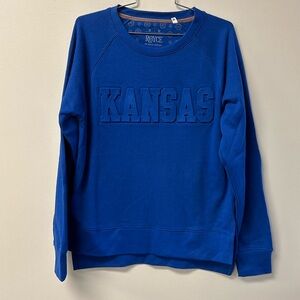 Pressbox Kansas Royal Blue Sweatshirt with Embossed Text